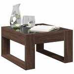 vidaXL Table basse avec LED infini chêne marron 50x53x30 cm