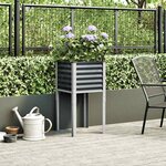 vidaXL Jardinière de jardin Anthracite 45x45x88 cm Acier