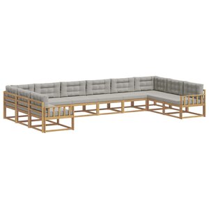vidaXL Ensemble de canapés d'extérieur 10 pc Blanc et gris clair