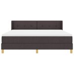 vidaXL Lit à ressorts Marron foncé et Blanc 180 x 200 cm Polyester
