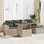 vidaXL Salon de jardin 6 Pièces avec coussins gris clair résine tressée