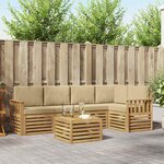 vidaXL Ensemble de canapés d'extérieur 6 pc Blanc et Beige Polyester