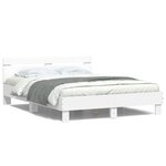 vidaXL Cadre de lit avec LED sans matelas blanc 140x190 cm