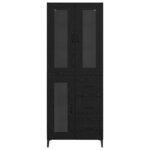 vidaXL Haut Armoire Chêne noir 69 5 x 34 x 180 cm Bois d'ingénierie