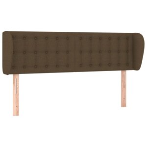 vidaXL Tête de lit avec oreilles Marron foncé 147x23x78/88 cm Tissu