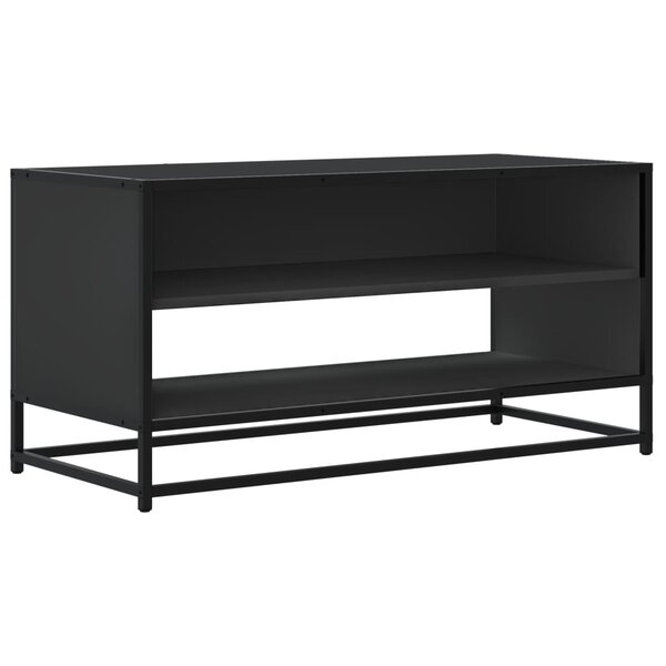 vidaXL Meuble TV noir 91x40x46 cm bois d'ingénierie et métal