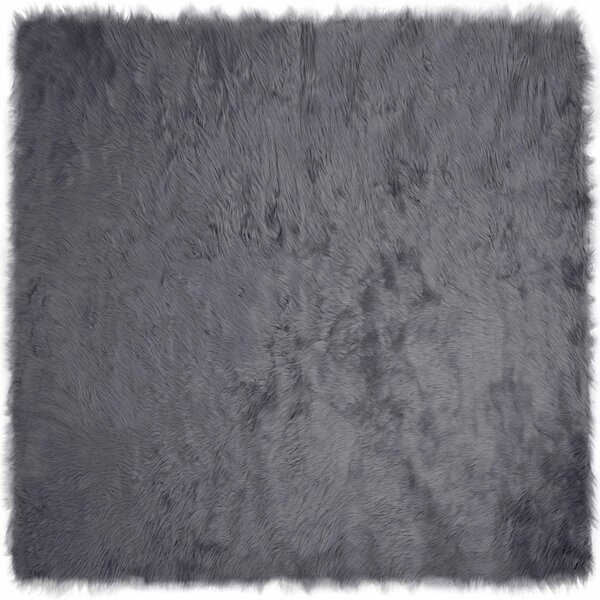 vidaXL Tapis en fausse Tafalla Anthracite 120 x 120 cm Polyester