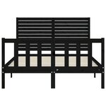 vidaXL Cadre de lit sans matelas noir 140x190 cm bois de pin massif