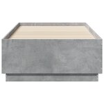 vidaXL Cadre de lit avec LED sans matelas gris béton 75x190 cm