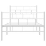 vidaXL Cadre de lit métal sans matelas et pied de lit blanc 100x200 cm