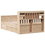 vidaXL Lit bibliothèque sans matelas 150x200 cm bois massif de pin
