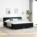 vidaXL Lit à Ressorts avec Matelas Crème 90x200 cm Tissu Noir
