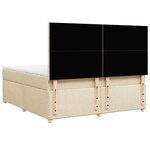 vidaXL Sommier à lattes de lit avec matelas Crème 180x200 cm Tissu