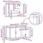 vidaXL Ensemble de mobilier de salle de bain 3 Pièces Chêne artisanal