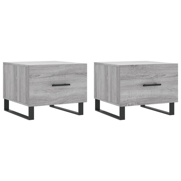 vidaXL Tables basses 2 Pièces sonoma gris 50x50x40 cm bois d'ingénierie