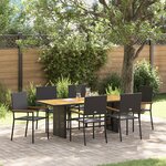 Ensemble de repas de jardin vidaXL 7 pièces en poly rattan noir