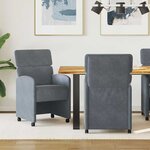 vidaXL Chaises de Salle à Manger avec Roues 2 Pièces Gris foncé Velours
