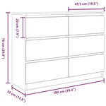 vidaXL Buffet sonoma gris 100x35x76 cm bois d'ingénierie