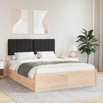 vidaXL Cadre de lit avec tête de lit rembourrée Noir 135 x 190 cm