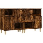vidaXL Buffets 2 Pièces chêne fumé 60x35x70 cm bois d'ingénierie