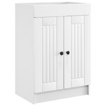 vidaXL Armoire sous évier de salle de bain Blanc 56 x 37 5 x 81 cm
