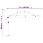 vidaXL Parasol de jardin en porte-à-faux avec lumières LED noir 350 cm