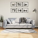 vidaXL Tapis shaggy à poils longs moderne crème et noir 80x150 cm