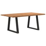 vidaXL Table à manger avec bord naturel 180x100x74cm bois massif chêne