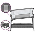 vidaXL Lit pour bébé avec matelas Gris foncé Tissu de lin