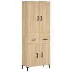vidaXL Buffet haut Chêne sonoma 69 5x34x180 cm Bois d'ingénierie