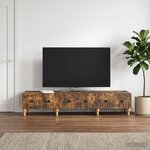 vidaXL Meuble TV Chêne fumé 147 x 34 5 x 30 cm Bois d'ingénierie