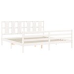 vidaXL Cadre de lit sans matelas blanc bois massif