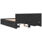 vidaXL Cadre de lit avec tête de lit noir 160x200 cm bois d'ingénierie
