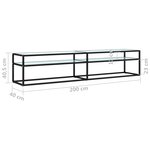 vidaXL Meuble TV Marbre blanc 200x40x40 5 cm Verre trempé