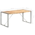 vidaXL Table à manger 160x80x75 cm Bois de manguier massif brut