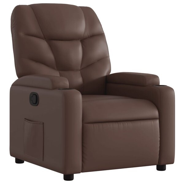 vidaXL Fauteuil inclinable Marron Similicuir