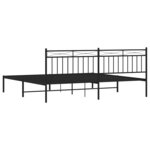 vidaXL Cadre de lit métal sans matelas avec tête de lit noir 193x203cm