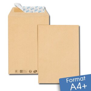 Lot de 50 enveloppes kraft brun a4+ auto-adhésives 260x330 mm