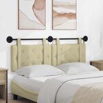 vidaXL Tête de lit suspendue Avec lumière LED Crème Simili cuir