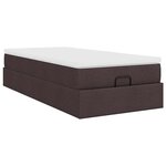 vidaXL Cadre de lit ottoman avec matelas marron foncé 80x200 cm tissu
