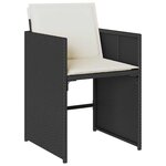 vidaXL Ensemble de jardin 5 pièces avec coussins en rattan poly noir