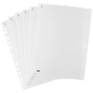 Pochettes perforées QUICK'IN en polypro lisse 7/100. Format A4, perforées 11 trous - Incolore (paquet 100 unités)