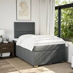 vidaXL Sommier à lattes de lit avec matelas Gris foncé 120x200cm Tissu