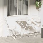 vidaXL Ensemble de bistro pliant 3 pièces – Table carrée blanche en acier