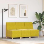 vidaXL Unité de Sofa Modulaire Sans Accoudoirs 3 Pièces Jaune