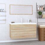 vidaXL Ensemble de meubles de salle de bain 3 Pièces Chêne sonoma