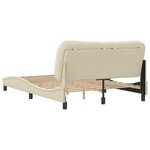 vidaXL Cadre de lit avec tête de lit Crème 120x200 cm Tissu