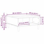 Table basse vidaXL chêne noir 60x60x30 cm bois aggloméré