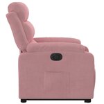 vidaXL Fauteuil inclinable électrique rose velours