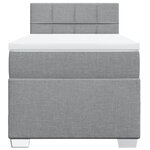 vidaXL Sommier à lattes de lit et matelas Gris clair 90x190 cm Tissu
